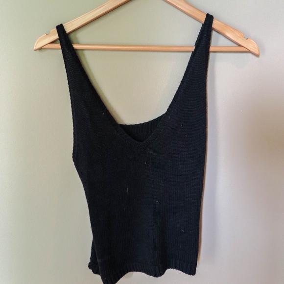 Brandy Melville Black Cropped Sweater Tank - Picture 1 of 6